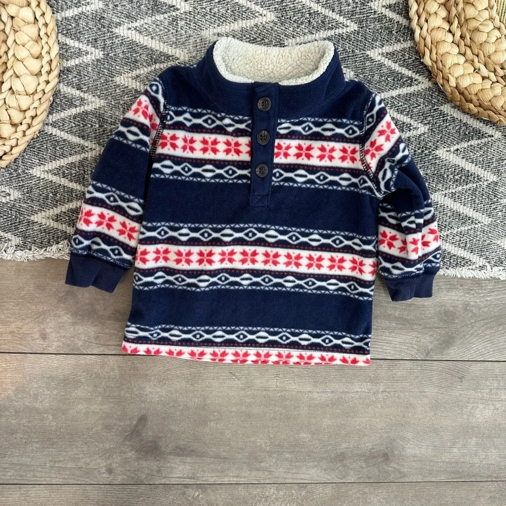 Carter's Baby Boy Winter Aztec Western Holiday Fleece Sweater Pullover 6 Months